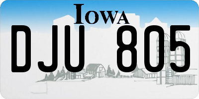 IA license plate DJU805