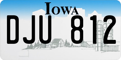 IA license plate DJU812