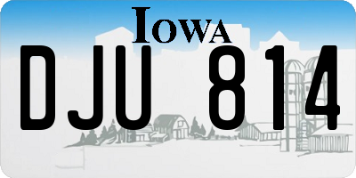 IA license plate DJU814