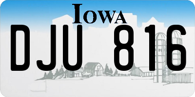 IA license plate DJU816