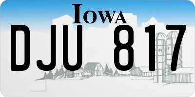 IA license plate DJU817