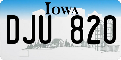 IA license plate DJU820