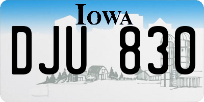 IA license plate DJU830