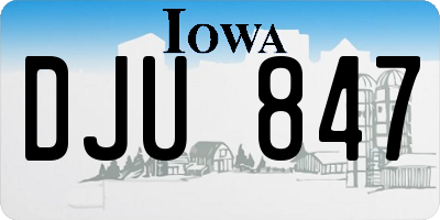 IA license plate DJU847