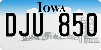 IA license plate DJU850
