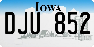 IA license plate DJU852