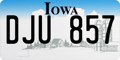 IA license plate DJU857
