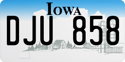 IA license plate DJU858