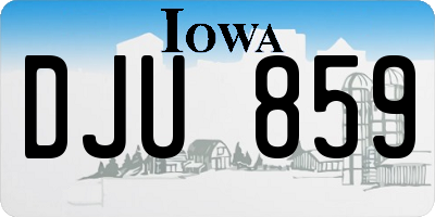 IA license plate DJU859