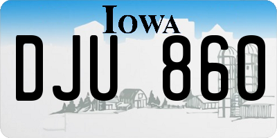 IA license plate DJU860
