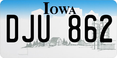 IA license plate DJU862
