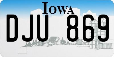 IA license plate DJU869