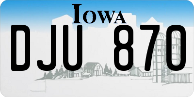 IA license plate DJU870