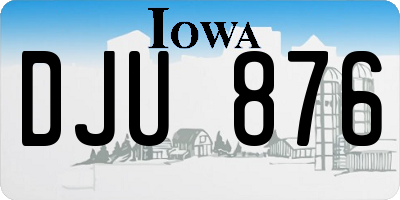 IA license plate DJU876