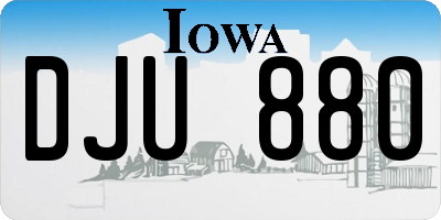 IA license plate DJU880