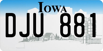 IA license plate DJU881