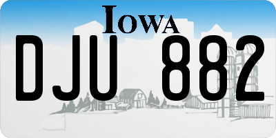 IA license plate DJU882