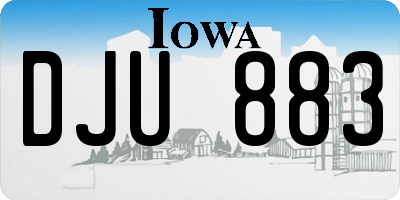 IA license plate DJU883