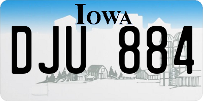 IA license plate DJU884