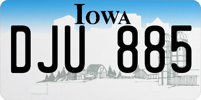 IA license plate DJU885