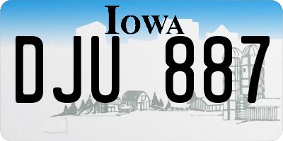 IA license plate DJU887