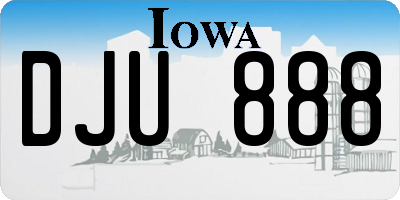 IA license plate DJU888
