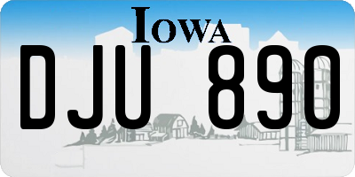 IA license plate DJU890