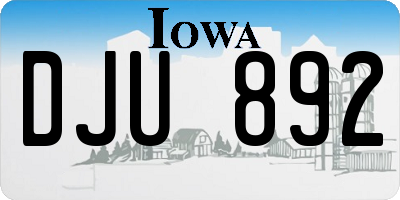 IA license plate DJU892
