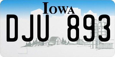 IA license plate DJU893
