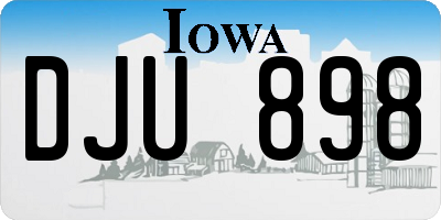 IA license plate DJU898