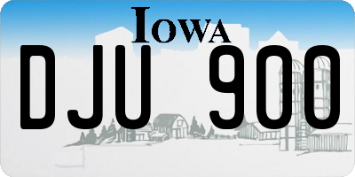 IA license plate DJU900