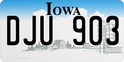 IA license plate DJU903