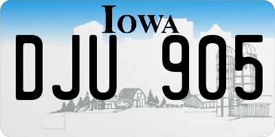 IA license plate DJU905