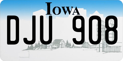 IA license plate DJU908