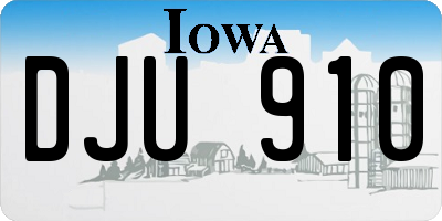 IA license plate DJU910