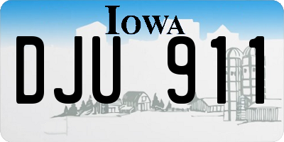 IA license plate DJU911