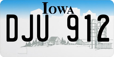 IA license plate DJU912