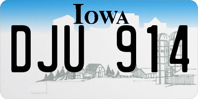 IA license plate DJU914