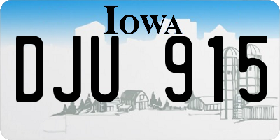 IA license plate DJU915
