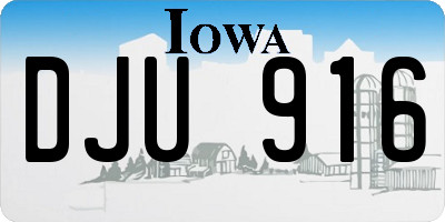 IA license plate DJU916