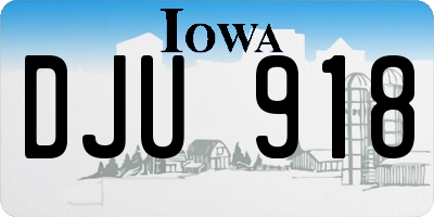 IA license plate DJU918