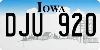 IA license plate DJU920