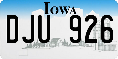 IA license plate DJU926