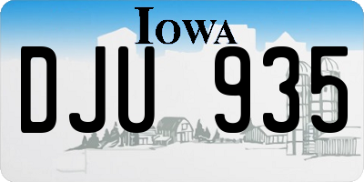 IA license plate DJU935