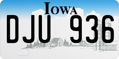 IA license plate DJU936