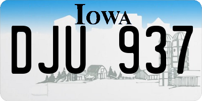IA license plate DJU937