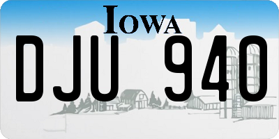 IA license plate DJU940