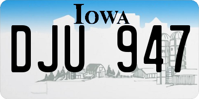 IA license plate DJU947
