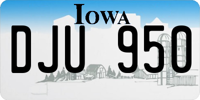 IA license plate DJU950