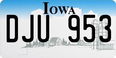 IA license plate DJU953